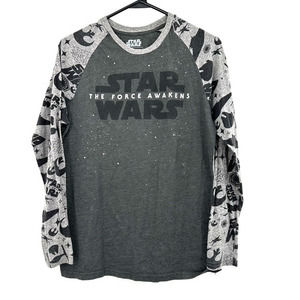 Star Wars by Fifth Sun‎ size Small The Force Awakens baseball tee gray black